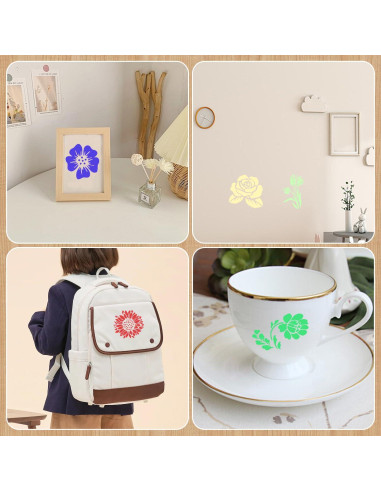 20 Plantillas Reutilizables de Flores 7.62 cm Resflyar