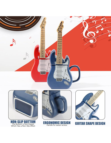 Taza de cerámica guitarra eléctrica LUCYLANKER 0.44 L