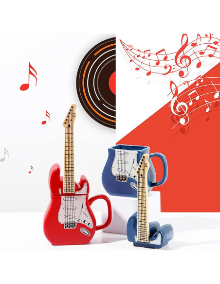Taza de cerámica guitarra eléctrica LUCYLANKER 0.44 L