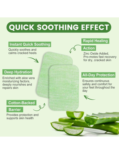 Parches para Talones Agrietados TEAWOO 25PCS Aloe Vera