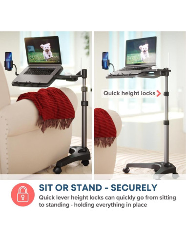 Carro de Escritorio Móvil LEVO G2 V16 para Laptop Negro