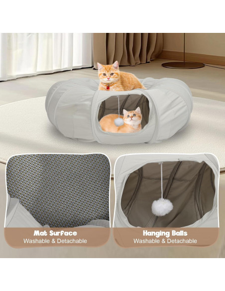 Cama túnel para gatos Tianwide 27.9 cm suave y plegable Cama túnel para gatos Tianwide 27.9 cm suave y plegable