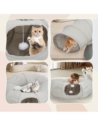 Cama túnel para gatos Tianwide 27.9 cm suave y plegable
