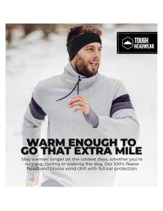 Cinta para la cabeza Tough Headwear de forro polar negra 2