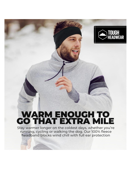 Cinta para la cabeza Tough Headwear de forro polar negra