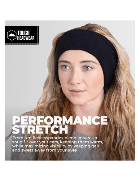 Cinta para la cabeza Tough Headwear de forro polar negra