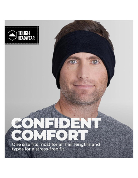 Cinta para la cabeza Tough Headwear de forro polar negra