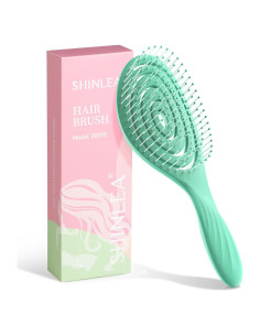 Cepillo desenredante SHINLEA verde para cabello mojado y seco