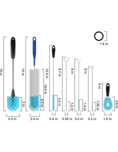 Juego de Cepillos de Limpieza AIOUIERSCN 7 Piezas Azul 2