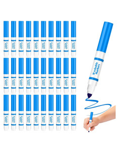 30 Mini Marcadores Lavables Janlaugh Punta Cónica Azul