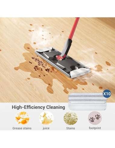 10 Almohadillas Reemplazo Microfibra Mopas Vileda H2prO 40.5x11cm