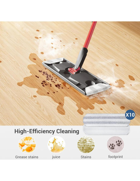 10 Almohadillas Reemplazo Microfibra Mopas Vileda H2prO 40.5x11cm