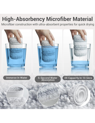 10 Almohadillas Reemplazo Microfibra Mopas Vileda H2prO 40.5x11cm