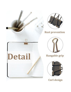 Clip de Carpeta Bronce SHAOMAN 25-Pack 2, 3 y 3.2 cm 2