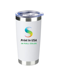 Vaso Aislado Doble Pared 20oz Tumzak Personalizado Blanco