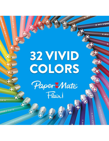 Bolígrafos de Punta de Fieltro Paper Mate Flair 24 Colores