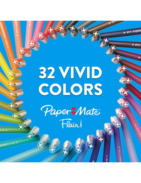 Bolígrafos de Punta de Fieltro Paper Mate Flair 24 Colores