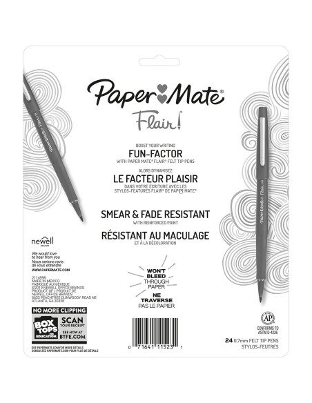 Bolígrafos de Punta de Fieltro Paper Mate Flair 24 Colores