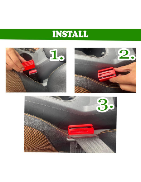 Guardabuckle de Cinturón de Seguridad HowseHold 2 Piezas Rojo