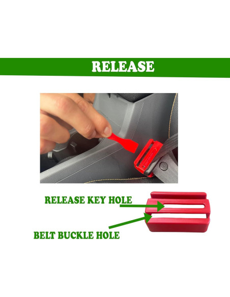 Guardabuckle de Cinturón de Seguridad HowseHold 2 Piezas Rojo