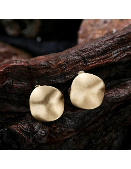 Pendientes de Clip Martillados de Oro y Plata para Mujeres