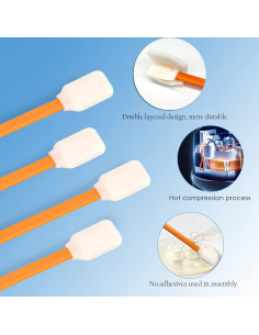 Hisopos de limpieza de espuma Wellgler 13 cm - 300 piezas 2