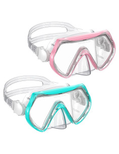Gafas de natación para niños con snorkel y vidrio templado