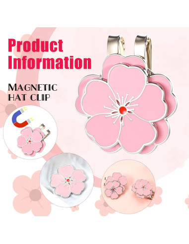 Clip Magnético para Gorra de Golf Hpmjz Rosa 2 Pcs Decorativo