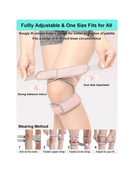 Férula para Rodilla SUJAYU Rosa Ajustable para Alivio de Dolor