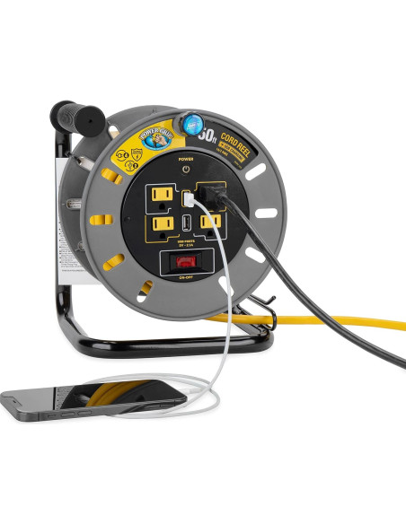 Carrete de Cable de Extensión Camco 15,24m 13A 125V USB