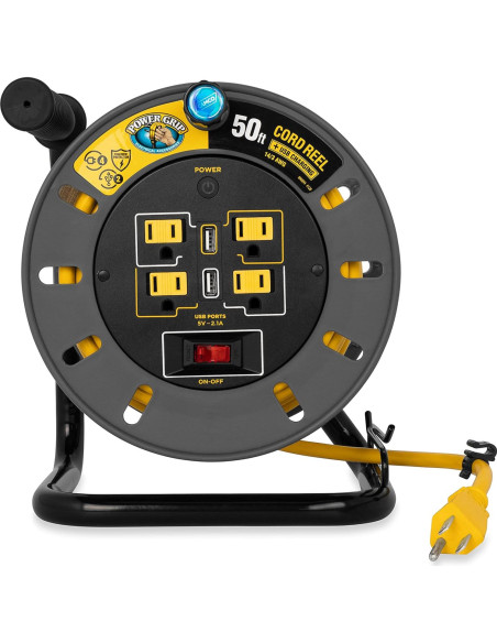 Carrete de Cable de Extensión Camco 15,24m 13A 125V USB