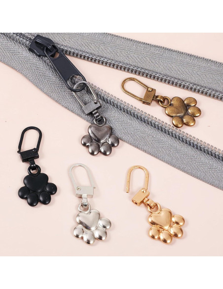 10 Tiradores de Cremallera Decorativos Oruola Patita de Perro