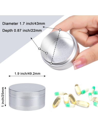 Estuche de Pastillas de Metal SOBAHIDO Mediano A Prueba de Agua
