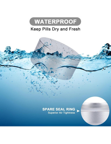 Estuche de Pastillas de Metal SOBAHIDO Mediano A Prueba de Agua