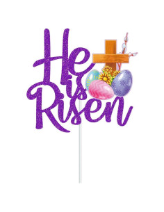 Adorno de Pastel de Pascua Él ha Resucitado Dtzzou 4.8x4.3cm