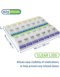 Organizador de Pastillas Semanal Ezy Dose Extra Grande 4 Dosis 2
