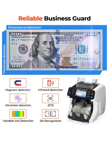 Contadora de Dinero MUNBYN IMC40 2 Bolsillos Pantalla Táctil