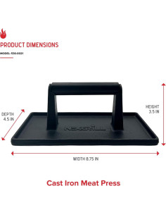 Prensa para Hamburguesas Nexgrill Hierro Fundido 22.23x11.43cm 2