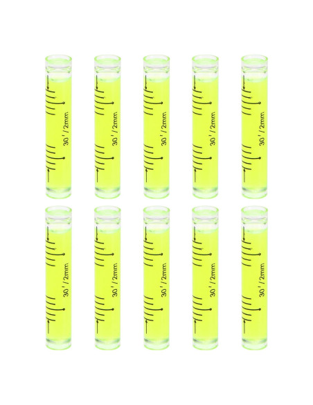 Nivel de Burbuja Cilíndrico Mini HARFINGTON 10pcs 9x5cm PMMA