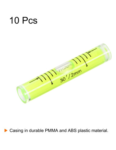 Nivel de Burbuja Cilíndrico Mini HARFINGTON 10pcs 9x5cm PMMA