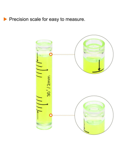 Nivel de Burbuja Cilíndrico Mini HARFINGTON 10pcs 9x5cm PMMA