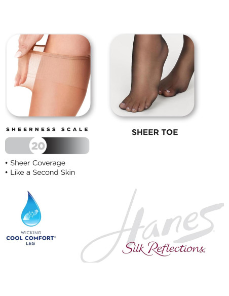 Medias de Rodilla Transparentes Hanes Silk Reflections