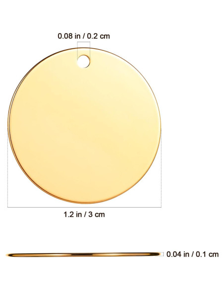 Etiquetas Metálicas en Blanco STOBOK 10 Pcs 2.99 cm para Joyería