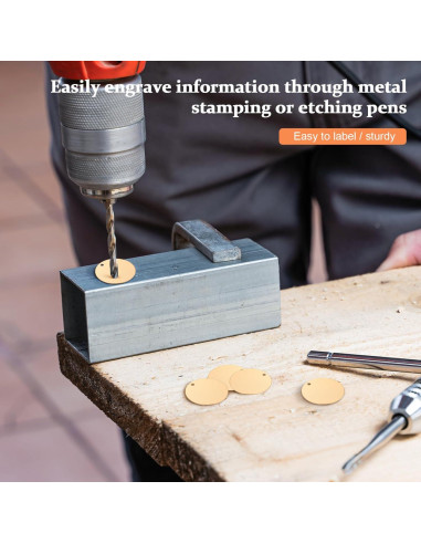 Etiquetas Metálicas en Blanco STOBOK 10 Pcs 2.99 cm para Joyería