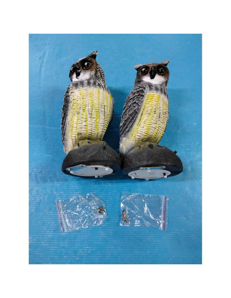 Disuasores de Aves Qualirey 2 Pcs Búho Falso con Luz