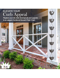 Cadena de Lluvia de Loto Monarch 2.6 m Aluminio Pewter 2