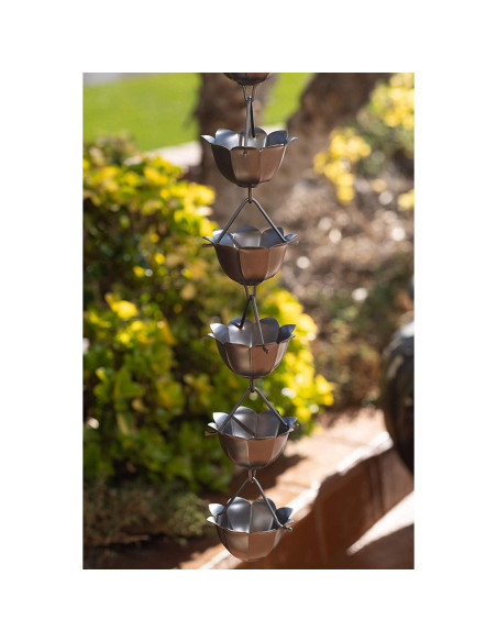 Cadena de Lluvia de Loto Monarch 2.6 m Aluminio Pewter