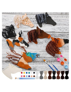 Kit de Manualidades Geelin 24 Piezas Caballo Madera DIY