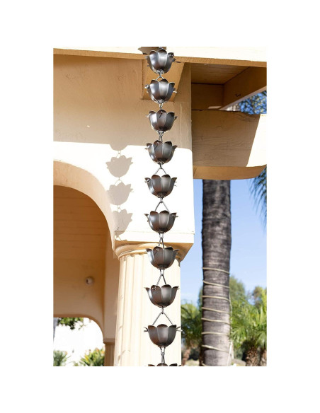 Cadena de Lluvia de Loto Monarch 2.6 m Aluminio Pewter