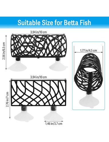 Escondite y Hamaca para Peces Betta Hamiledyi Negro 10x7cm